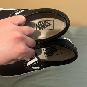 Black and white classic slip on vans